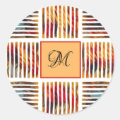 数々の色の幾何学的抽象芸術パタストライプーン ラウンドシール (正面)