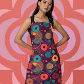 数々の色の幾何形状パターン エプロン