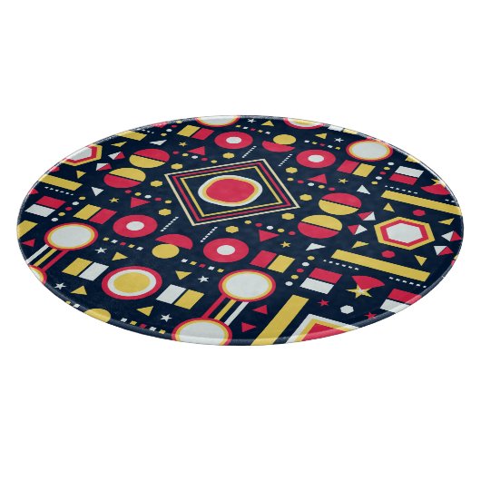 数々の色の幾何形状パターン カッティングボード (角)