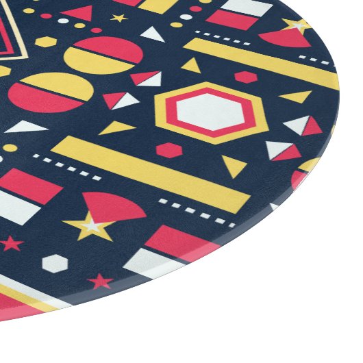 数々の色の幾何形状パターン カッティングボード (角)