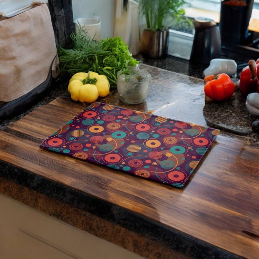 数々の色の幾何形状パターン カッティングボード