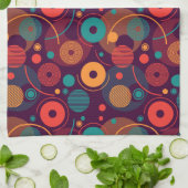 数々の色の幾何形状パターン キッチンタオル (折り畳み)