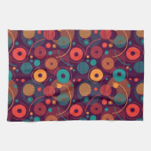 数々の色の幾何形状パターン キッチンタオル (横)