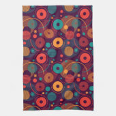 数々の色の幾何形状パターン キッチンタオル (縦)