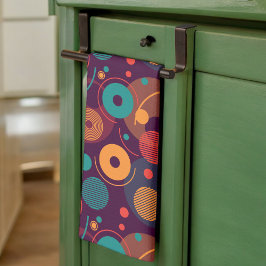 数々の色の幾何形状パターン キッチンタオル