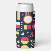 数々の色の幾何形状パターン スリム缶クーラー (Seltzer正面)