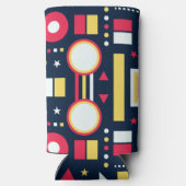 数々の色の幾何形状パターン スリム缶クーラー (裏面)