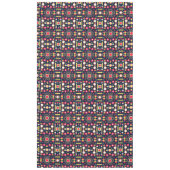 数々の色の幾何形状パターン テーブルクロス (正面)