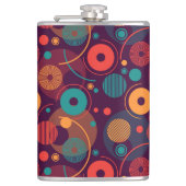 数々の色の幾何形状パターン フラスク (正面)