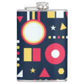 数々の色の幾何形状パターン フラスク (正面)