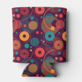 数々の色の幾何形状パターン 缶クーラー (裏面)