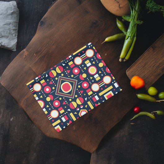 数々の色の幾何形状 キッチンタオル