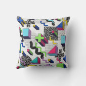 数々の色の幾何形状、レトロパターン。 クッション (裏面)