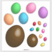 数々の色の復活祭の卵とクラゲ シール (シート)