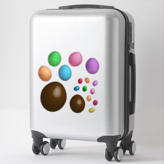 数々の色の復活祭の卵とクラゲ シール (スーツケース)