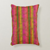 数々の色の枕ストライプとフェイク金ゴールド アクセントクッション (正面(垂直))
