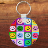 数々の色の正方形 キーホルダー (正面)