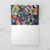 数々の色の歪んだ蜘蛛の網パターン カード (内部)