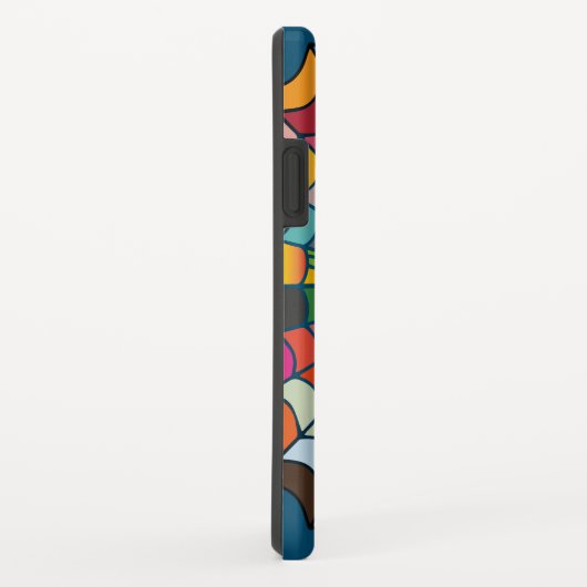 数々の色の歪んだ蜘蛛の網パターン Case-Mate iPhoneケース (裏面/右)