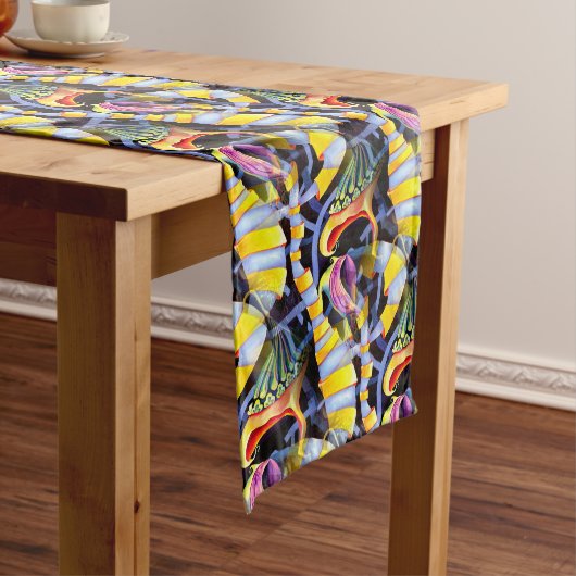 数々の色の水の色のラ絵画ン ロングテーブルランナー (インサイチュ)