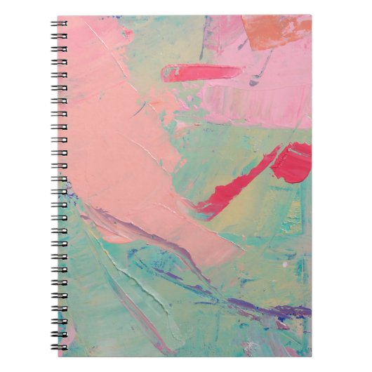数々の色の油絵を描テクス。抽象芸術アートバック ノートブック (正面)