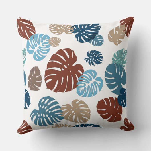 数々の色の熱帯葉11 クッション (裏面)