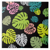 数々の色の熱帯葉2 タイル (正面)