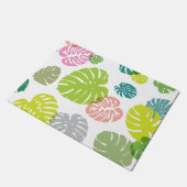 数々の色の熱帯葉 ドアマット (アングル)