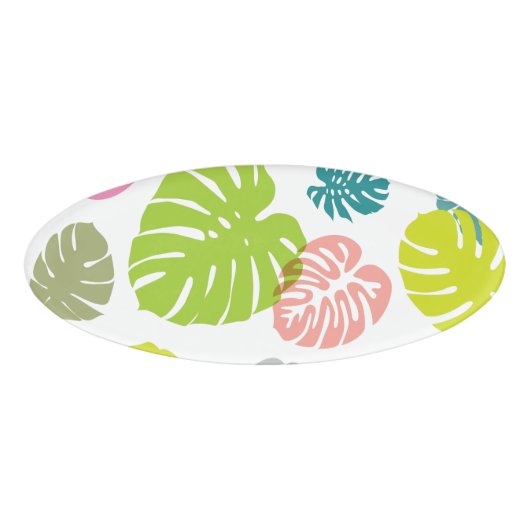 数々の色の熱帯葉 名札 (正面)