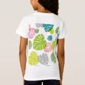 数々の色の熱帯葉 Tシャツ (裏面)
