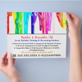 数々の色の絵を描ドリップ チラシ (手)