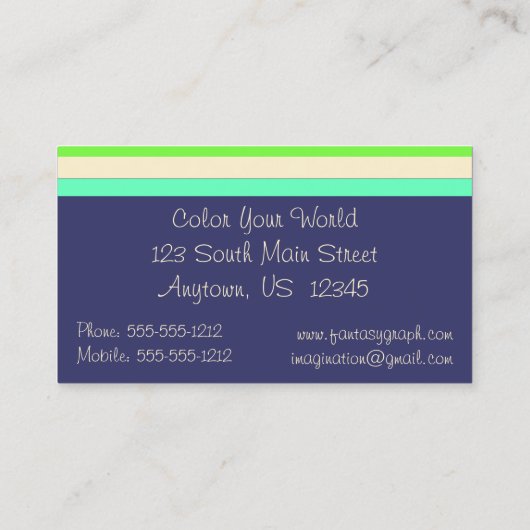 数々の色の絵を描ブラシと絵を描 名刺 (裏面)