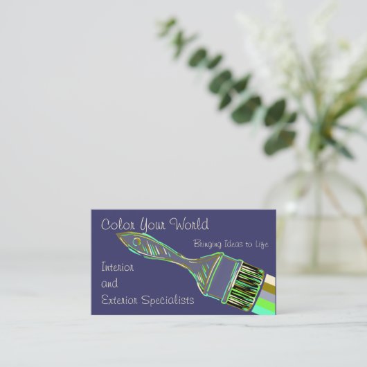 数々の色の絵を描ブラシと絵を描 名刺 (スタンド正面)