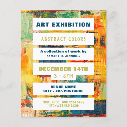 数々の色の絵を描抽象芸術、アーティスト展 チラシ (正面)