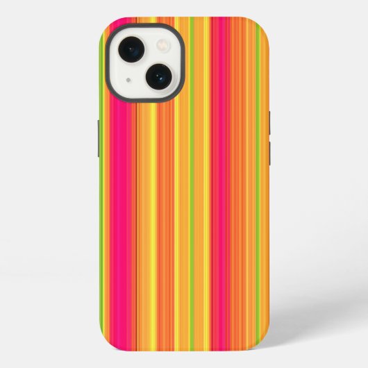 数々の色の縦ストライプ列 iPhoneケース (裏面)