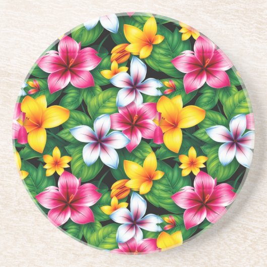 数々の色の花と離れPattern-57577 コースター (正面)