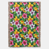 数々の色の花と離れPattern-57577 スローブランケット (正面縦)