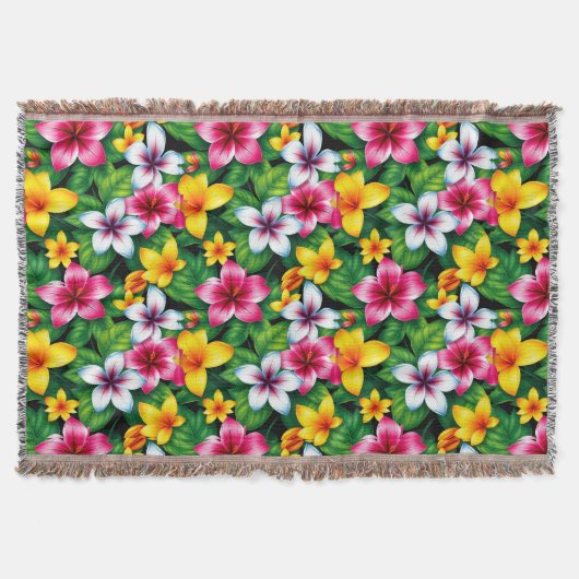 数々の色の花と離れPattern-57577 スローブランケット (正面)