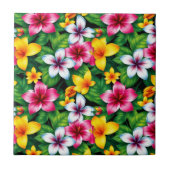 数々の色の花と離れPattern-57577 タイル (正面)