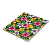 数々の色の花と離れPattern-57577 タイル (側面)