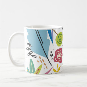 数々の色の花春背景 コーヒーマグカップ
