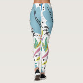 数々の色の花春背景 レギンス (裏面)