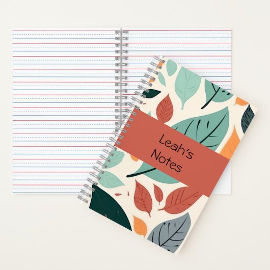 数々の色の葉カスタマイズ – スパイラルノートブック ノートブック (内側)