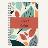 数々の色の葉カスタマイズ – スパイラルノートブック ノートブック (正面)