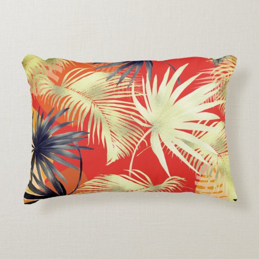 数々の色の葉枕 アクセントクッション (正面)