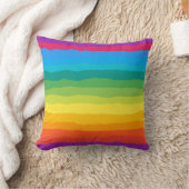 数々の色の虹の揺れストライプる クッション (ブランケット)