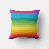 数々の色の虹の揺れストライプる クッション (裏面)