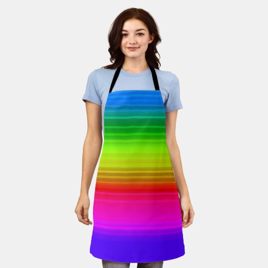 数々の色の虹 エプロン (着用した状態)