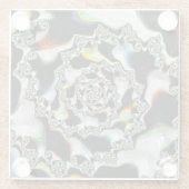 数々の色らせんサイケデリックフラクタル ガラスコースター (裏面)