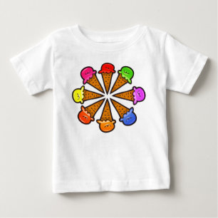数々の色アイスクリームコーンNo. 3 ベビーTシャツ